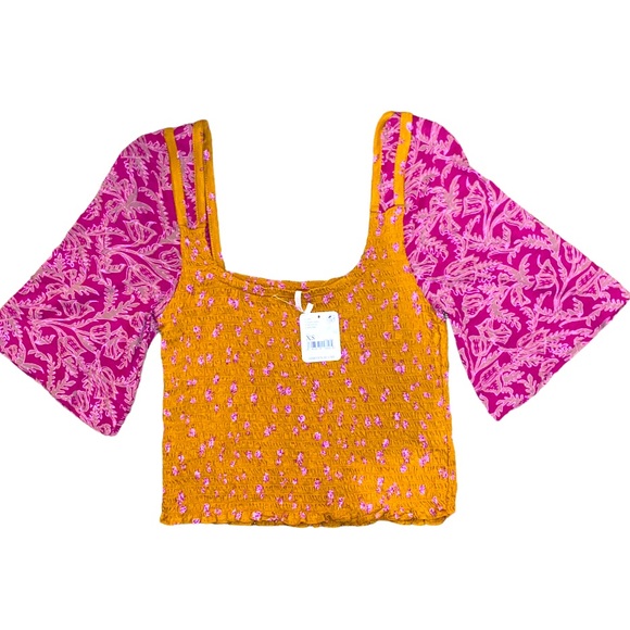 Free People Tops - Free People Marigold Tee Golden Combo